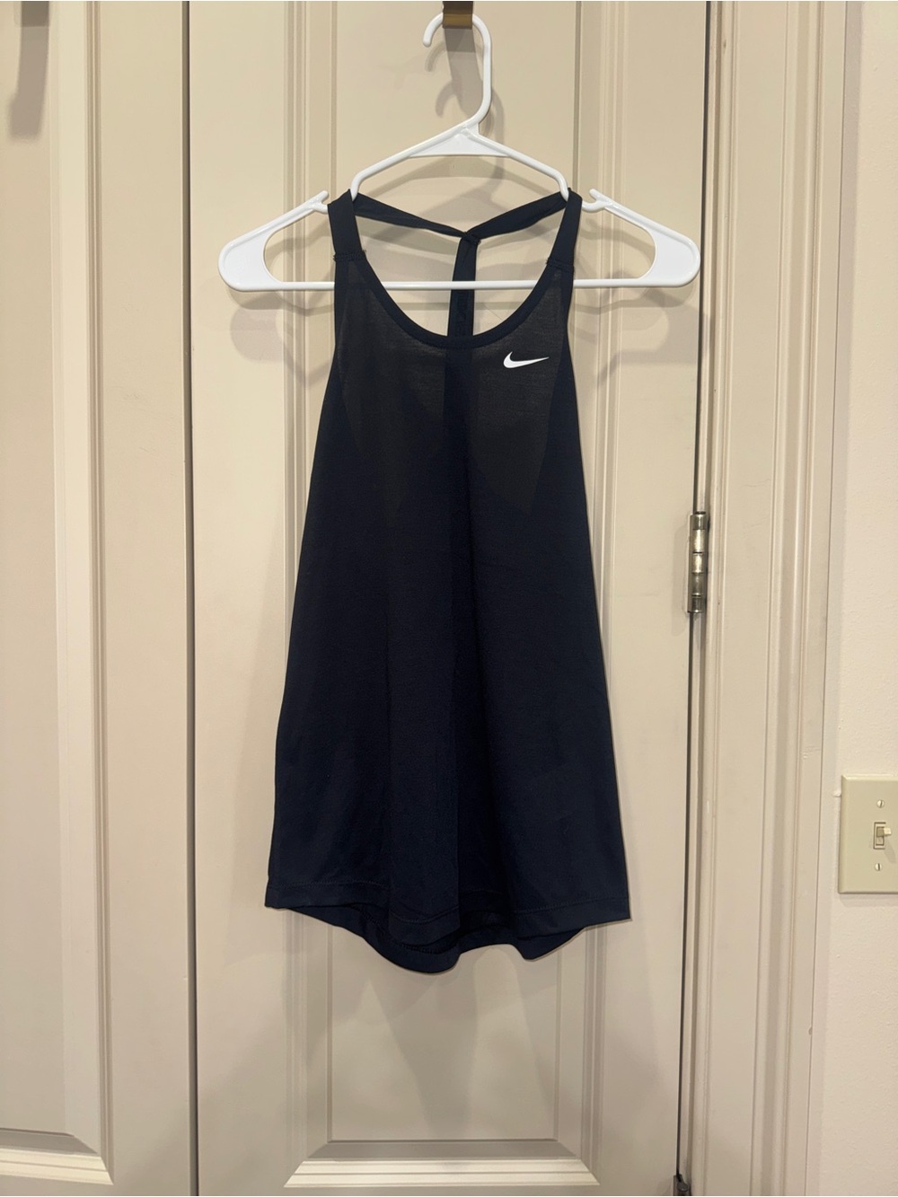 Nike Black Racerback Athletic Tank with White Swoosh